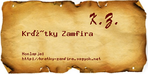 Krátky Zamfira névjegykártya